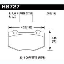 Load image into Gallery viewer, Corvette C7 Hawk Rear Ceramic Brake Pads - HB727Z.592
