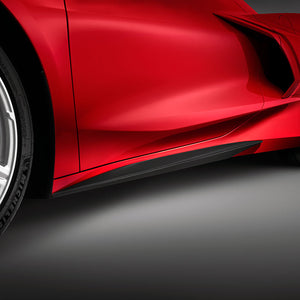 2020 2021 C8 Corvette Stingray Custom Painted Carbon Fiber Rocker Panel Side Skirts Extensions