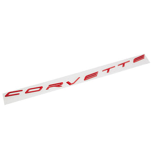 2020 C8 Corvette Stingray Rear Emblem, Corvette Script, Torch Red