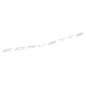 2020 C8 Corvette Stingray Rear Emblem, Corvette Script, Arctic White