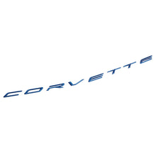 Load image into Gallery viewer, 2020 C8 Corvette Stingray Rear Emblem, Corvette Script, Elkhart Lake Blue Metallic
