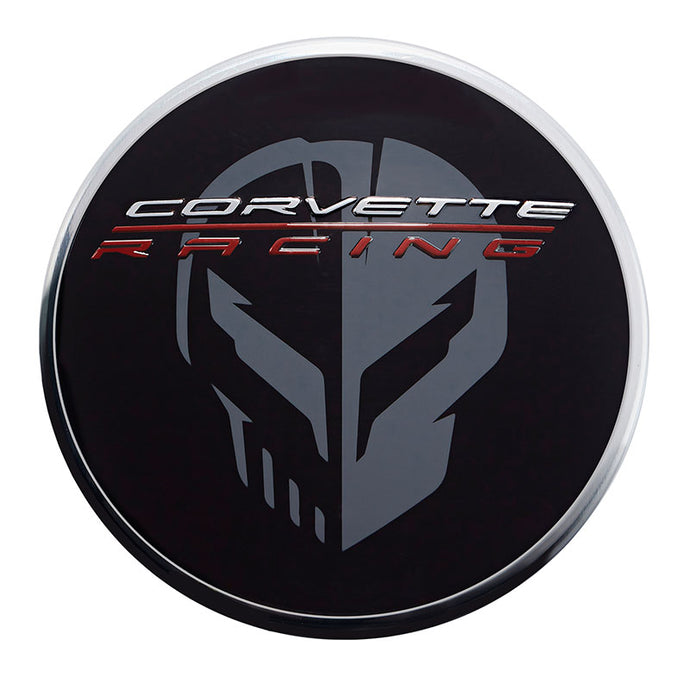 2020 C8 Corvette Stingray Wheel Center Caps, Black With Jake Logo, Single