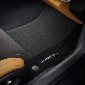 "2020 C8 Corvette Stingray Front Floor Mats, Premium Carpet, Black With Black Stitching "