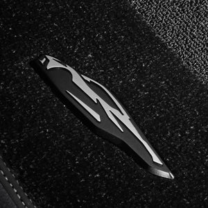 2020 C8 Corvette Stingray Front Floor Mats, Premium Carpet, Black With Sky Cool Gray Stitching
