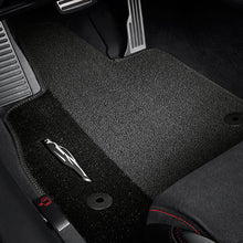 Load image into Gallery viewer, 2020 C8 Corvette Stingray Front Floor Mats, Premium Carpet, Black With Sky Cool Gray Stitching
