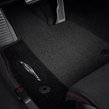Load image into Gallery viewer, 2020 C8 Corvette Stingray Front Floor Mats, Premium Carpet, Black With Torch Red Stitching
