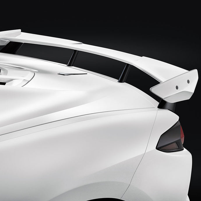 2020 C8 Corvette Stingray Rear Spoiler, High Wing, Arctic White, G8G