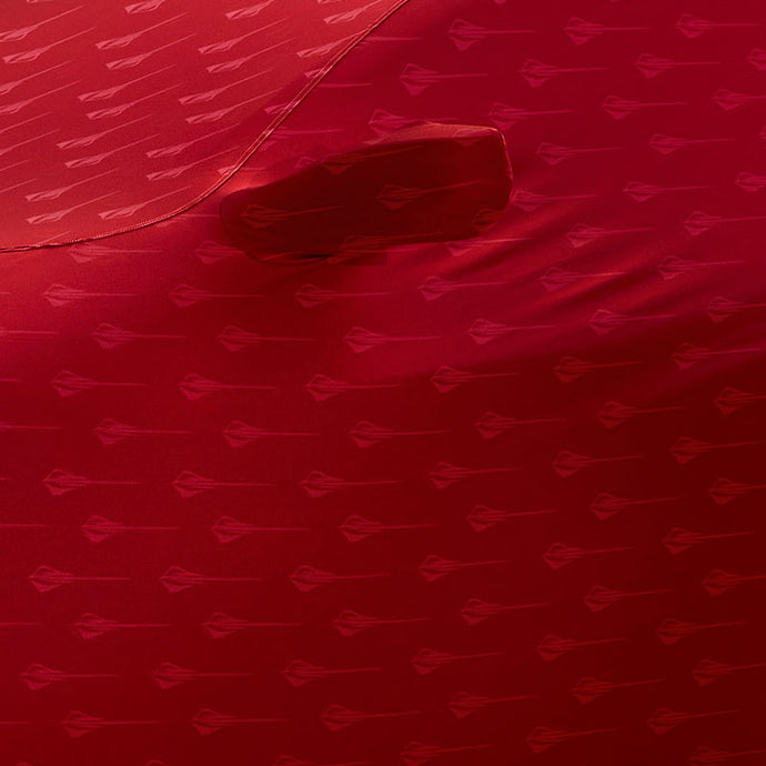 2020 C8 Corvette Stingray Car Cover, Indoor, Red With Embossed Stingray Logo, Premium