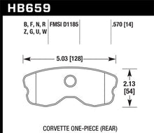 Load image into Gallery viewer, 2006 - 2013 C6 Z06 Grand Sport Hawk HP Plus Autocross One Piece Brake Pads - Rear HB659N570
