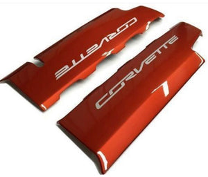 Corvette C7 LT1 Stingray Carbon Fiber Painted Fuel Rail Engine Covers OEM GM