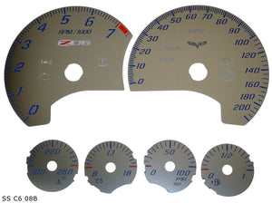 Corvette C6 Stainless Steel Speedometer Gauge Faces