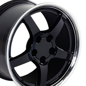 Fits Corvette C5 Rims CV05 DD 18x9.5 Black Corvette Wheels SET