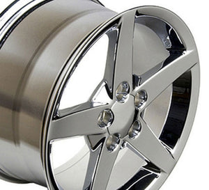 Fits Corvette C6 Rims CV06A 18x9.5 Chrome Corvette Wheels SET