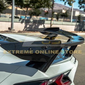 2020 Up Corvette C8 Visible Carbon Fiber Rear Spoiler Wing High Rise