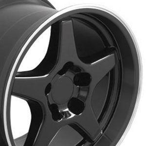 Fits Corvette Wheels And Tires Black CV01 17x9.5 Corvette Rims And Tires Extenza