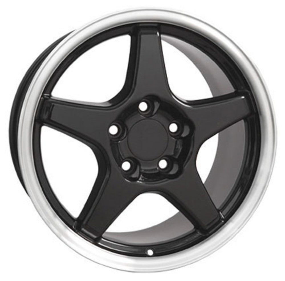 Fits Corvette ZR1 Rims CV01 17x9.5 Black Corvette Wheels SET ...