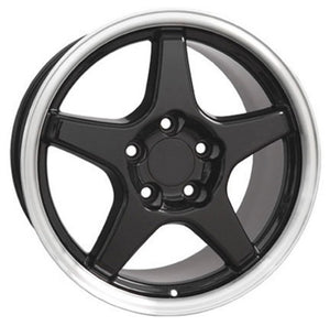 Fits Corvette ZR1 Rims CV01 17x9.5 Black Corvette Wheels SET