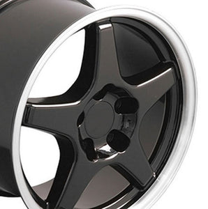 Fits Corvette ZR1 Rims CV01 17x9.5 Black Corvette Wheels SET