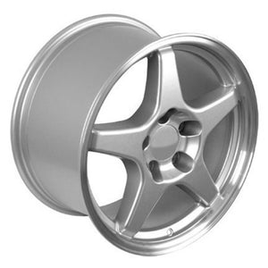 Fits Corvette Wheels And Tires Silver CV01 17x9.5 Corvette Rims And Tires Extenza