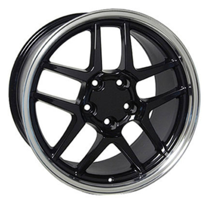Fits Corvette Wheel C5 Z06 Rim - CV04 17x9.5 Black Corvette Rim