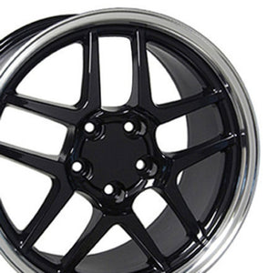 Corvette Wheels C5 Z06 Rims CV04 17x9.5 Black SET from OE Wheels