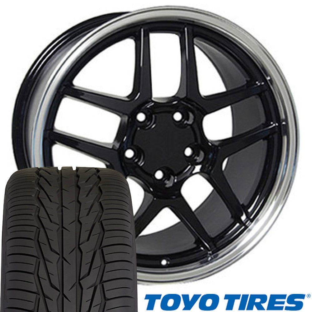 Corvette C5 STYLE Black Wheels And Tires for 1988-1996 Corvette or 93 ...
