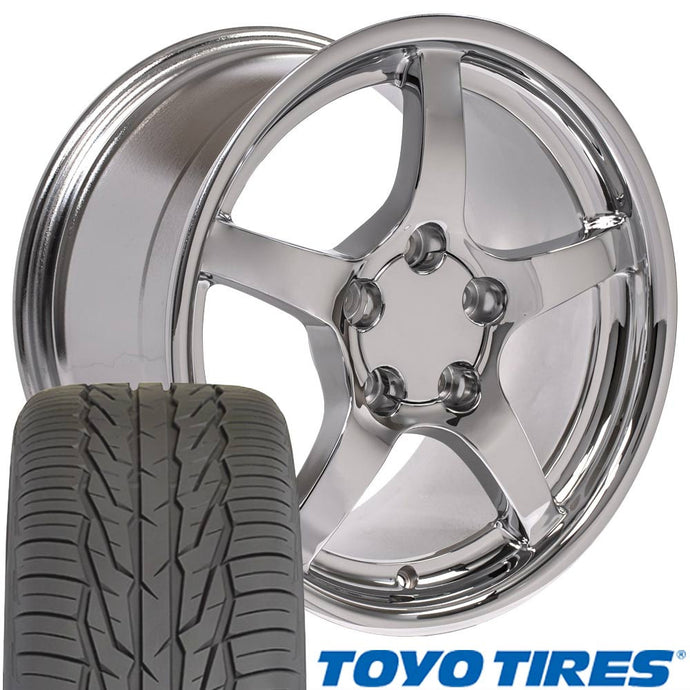 Fits Corvette Wheels And Tires Chrome CV05 Corvette Rims And Tires Extenza