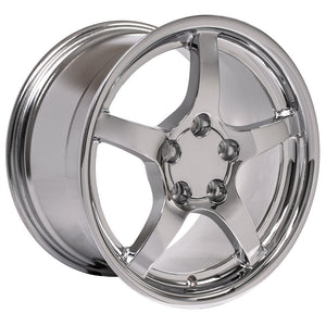 Fits Corvette Wheel C5 Rim - CV05 DD 18x9.5 Chrome Corvette Rim