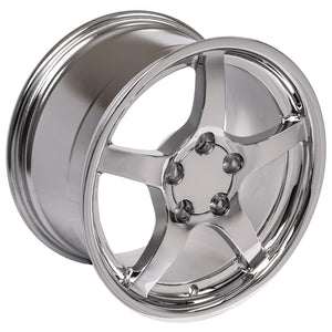 Fits Corvette Wheel C5 Rim - CV05 DD 18x9.5 Chrome Corvette Rim