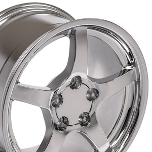 Fits Corvette Wheel C5 Rim - CV05 DD 18x9.5 Chrome Corvette Rim