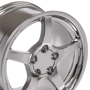 Fits Corvette Wheel C5 Rim - CV05 DD 18x9.5 Chrome Corvette Rim