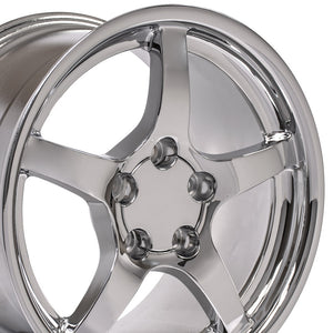 88-96 Corvette C4 and 93-02 Camaro Firebird Wheels CV05 DD Chrome Corvette Wheels 18x10.5 and 18x9.5 Staggered from OE Wheels