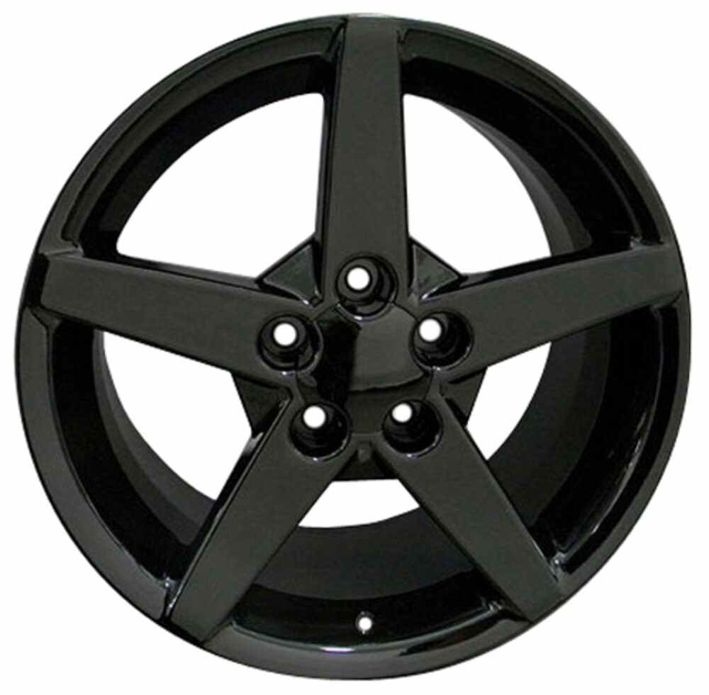 Fits Corvette C6 Rims CV06A 17x8.5 Black Corvette Wheels SET ...