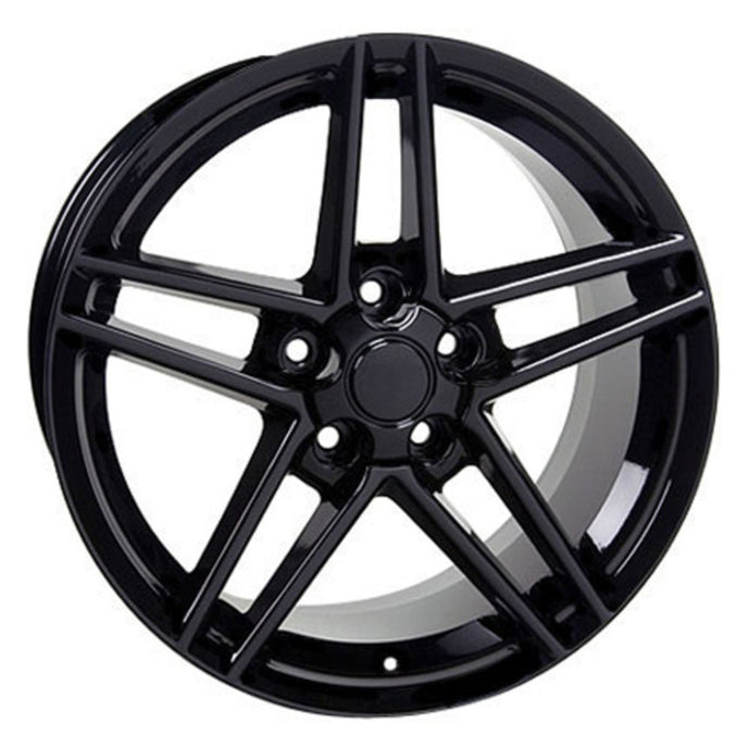 Fits Corvette Wheel C6 Z06 Rim - CV07A 17x9.5 Black Corvette Rim