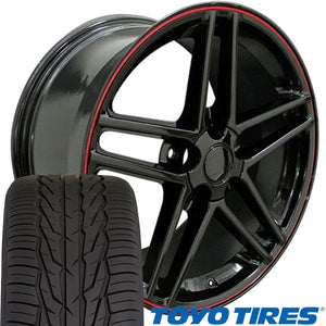 Fits Corvette Wheels And Tires Redline CV07A 17x9.5 Corvette Rims And Tires Extenza