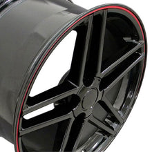 Load image into Gallery viewer, Fits Corvette Wheel C6 Z06 Rim - CV07A 18x9.5 Black Redline Corvette Rim
