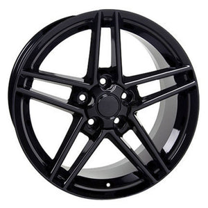 Fits Corvette Wheel C6 Z06 Rim - CV07A 18x10.5 Black Corvette Rim