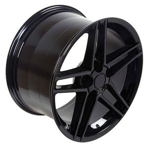 Fits Corvette Wheel C6 Z06 Rim - CV07A 18x10.5 Black Corvette Rim