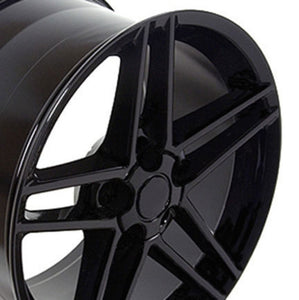 Fits Corvette Wheel C6 Z06 Rim - CV07A 18x10.5 Black Corvette Rim