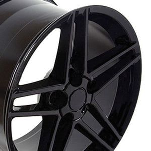 Fits Corvette Wheel C6 Z06 Rim - CV07A 18x10.5 Black Corvette Rim