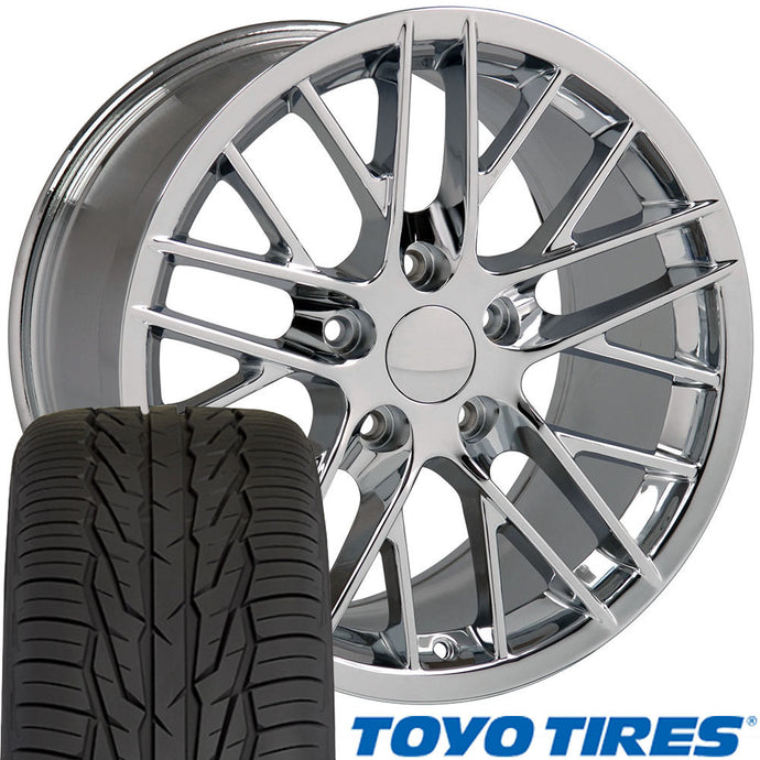 Fits Corvette Wheels And Tires Chrome CV08A Corvette Rims And Tires Extenza
