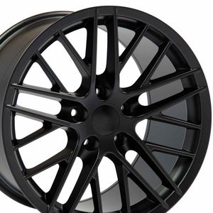 Fits Corvette C6 ZR1 Rims CV08B Satin Black Corvette Wheels 18x10.5/18x8.5 Staggered