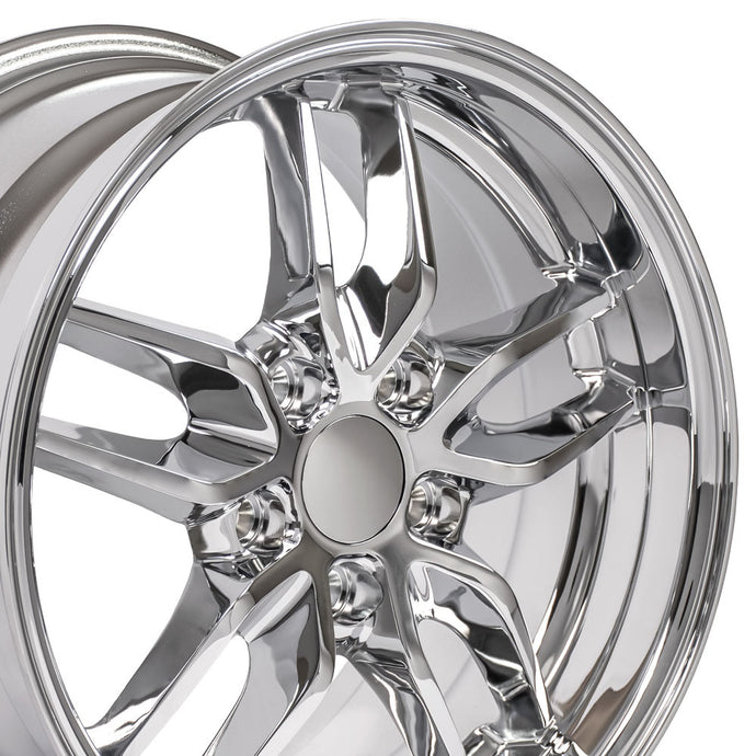 Fits Corvette Stingray Rims CV18A 17x9.5 Chrome Corvette Wheels SET