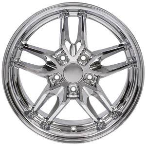 Fits Corvette Stingray Rims CV18A 17x9.5 Chrome Corvette Wheels SET