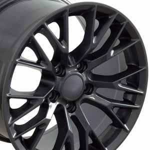 Fits Corvette Wheels And Tires Gunmetal CV22B Corvette Rims And Tires