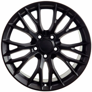 Fits Corvette Wheels And Tires Black CV22B Corvette Rims And Tires