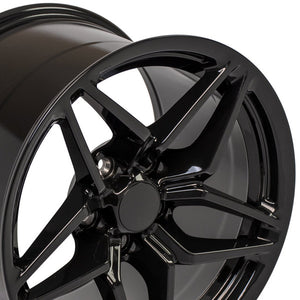 Fits Corvette Wheel C7 ZR1 Rim - CV31 17x11 Black Corvette Rim