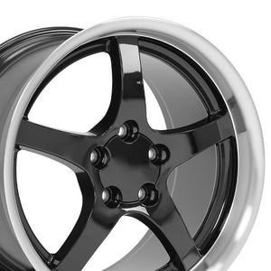 88-96 Corvette C4 and 93-02 Camaro Firebird Wheels CV05 DD Black Corvette Wheels 18x10.5 and 18x9.5 Staggered from OE Wheels