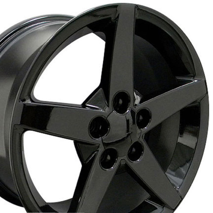 Fits Corvette C6 Rims CV06A Black Corvette Wheels 18x9.5/17x8.5 Staggered