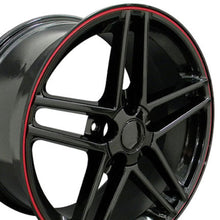 Load image into Gallery viewer, Fits Corvette Wheels C6 Z06 Rims CV07A Black Redline 18x10.5/18x9.5 Staggered
